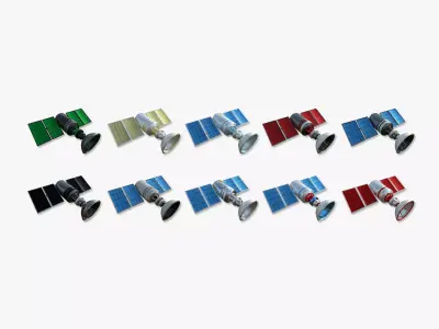 10 Satellite D Collection - SciFi Space Design 3D Model Pack