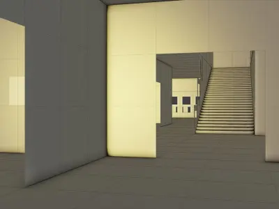 Layout 002 Municipal Building Low-poly 3D model