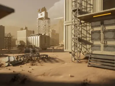 Modular Sci-Fi Container Pack Low-poly 3D model
