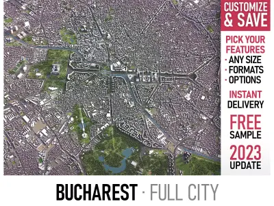 Bucharest - 3D City Model Low-poly 3D model