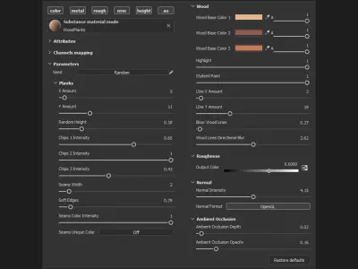 Stylized Wood Planks Substance PBR material and textures Texture