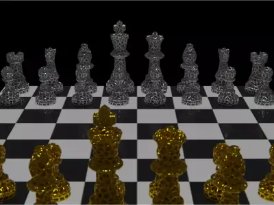 3D Printable Chess Pieces Stochastic model 3D print model
