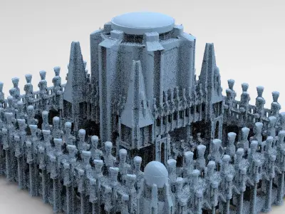 Ancient Hyborian stone temple 2 3D model
