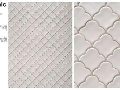 Scalloped Fan Tiles in Straight Set Layout Texture