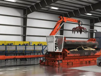  Portable Metal Baler with Scrap Car 