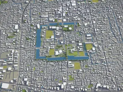 Saga - city  Low-poly 3D model