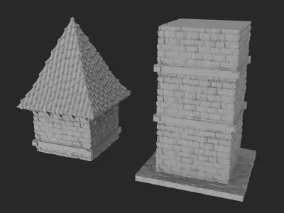 Stylized Medieval Tower 3D print model