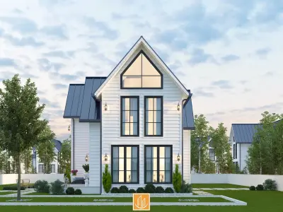 Thai roof house Low-poly 3D model
