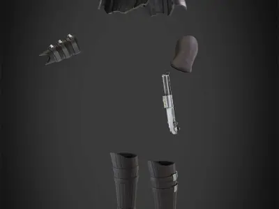 Anakin Skywalker Full Battle Armor And Lightsaber for Cosplay 3D Model Pack