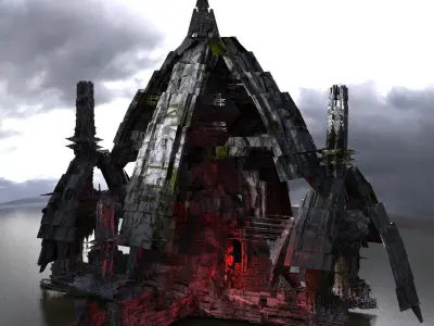 Ancient Advanced Sci fi relic city 1 3D model