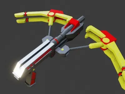 Modern sci fi crossbow Low-poly 3D model