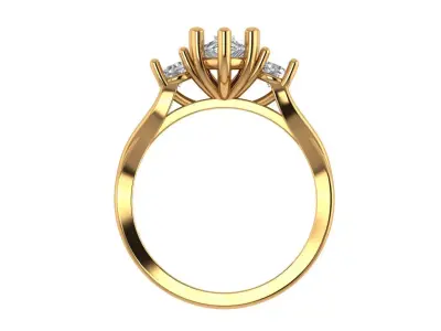 Pear Solitaire Ring 3D print model