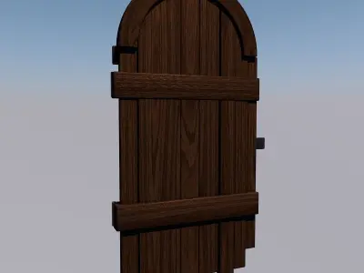 Old Door Low-poly 3D model 3