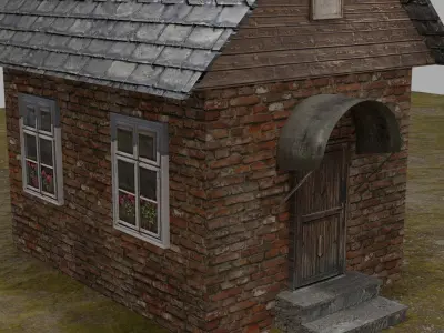 low poly art house Low-poly 3D model