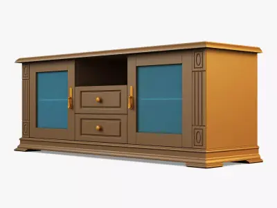 Victory tv stand with doors and drawers 3D model