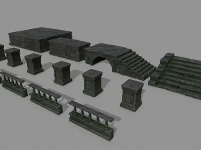 old ruins Low-poly 3D model