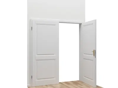Interior Door Classic double Low-poly 3D model