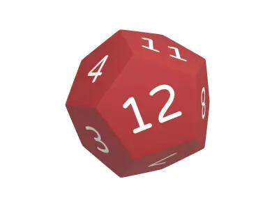 D12 Dice V1 004 Low-poly 3D model