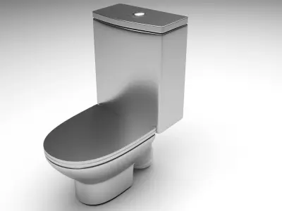 Silver Toilet 3D model