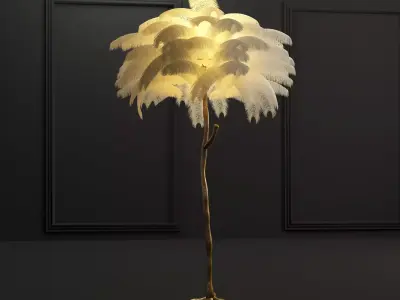 Feather floor lamp 3D model