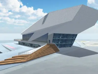  Amsterdam Eye Film Museum and ADAM Lookout 3d model Low-poly 3D model