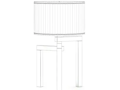 Wooden Table Lamp 3D Model 3D model