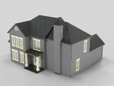 British House Design 20T2  Low-poly 3D model