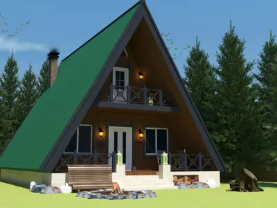 Triangle house 3D model