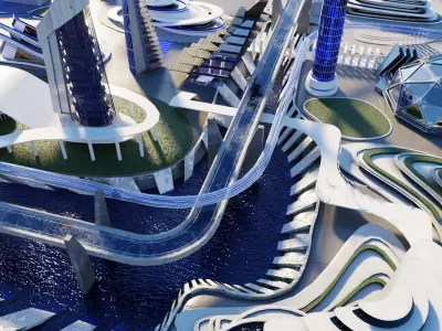 City skyscrapers 3D model