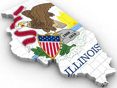 Illinois Political Map 3D model