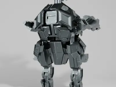LowPoly Mech robot Low-poly 3D model