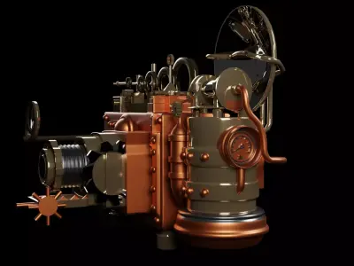 Steam punk camera 3D model