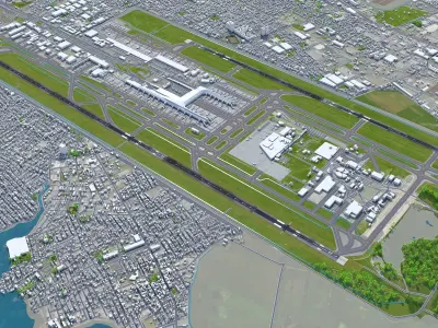 Bogota EL Dorado Airport 10km Low-poly 3D model