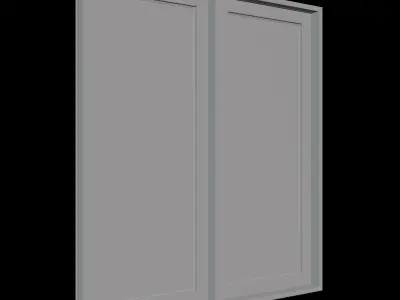 Aluminium Double Windows 3D model