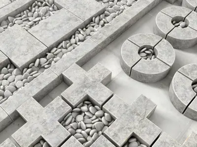 Concrete border construction  3D model