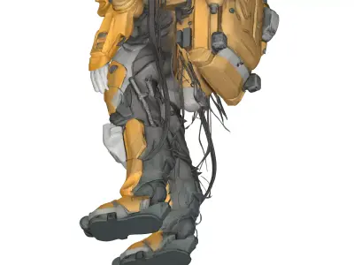 Female Android Robot in Exosuit - Sci Fi 3D Printable Model 3D model