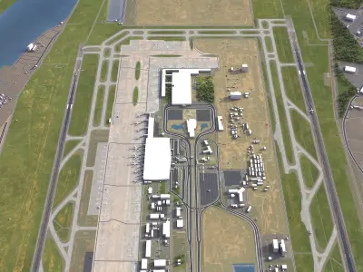 Bengaluru - 3D Airport Model Low-poly 3D model