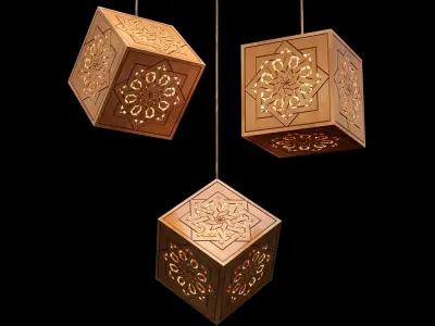 luster   decorated with it geometric decoration 3D model