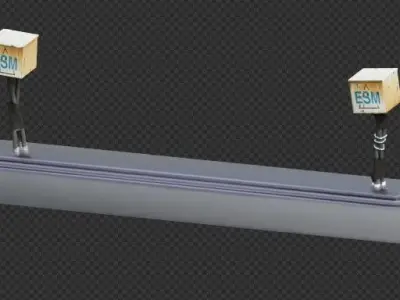 Fluorescent Tube Light Low-poly 3D model
