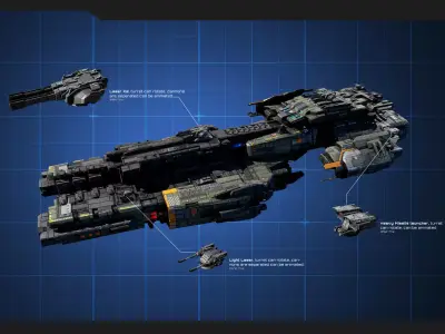 STARSHIPS - Pack10 Low-poly 3D model