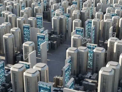 Sci-fi City Buildings 03 Low-poly 3D model