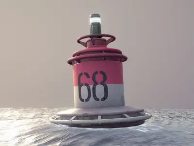Buoy River RB-4-02 Right Drift Mark Low-poly 3D model