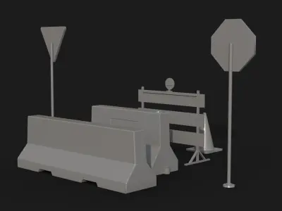 Traffic Props - Free Free low-poly 3D model