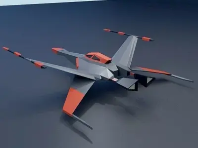 Areos lowpoly spaceship concept Low-poly 3D model