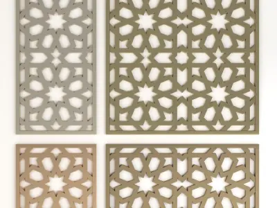 Arabic Islamic pattern decorative gold plaster 2 3D Model Pack