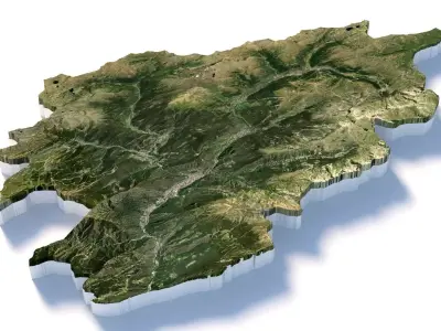 Andorra Terrain country 3D model