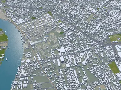 Samut Prakan Thailand 60km Low-poly 3D model