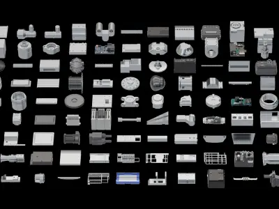 3D SCIFI Kitbash 3D model