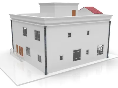 VILLA house with roof 3D model