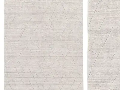 SADAL HAND-KNOTTED WOOL and SILK RUG 3D model